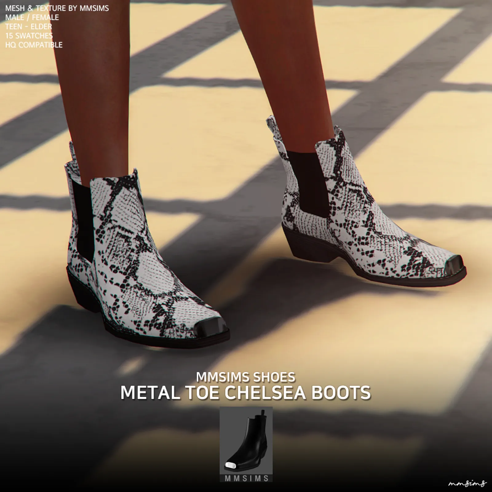 MMSIMS Shoes Metal toe Chelsea boots