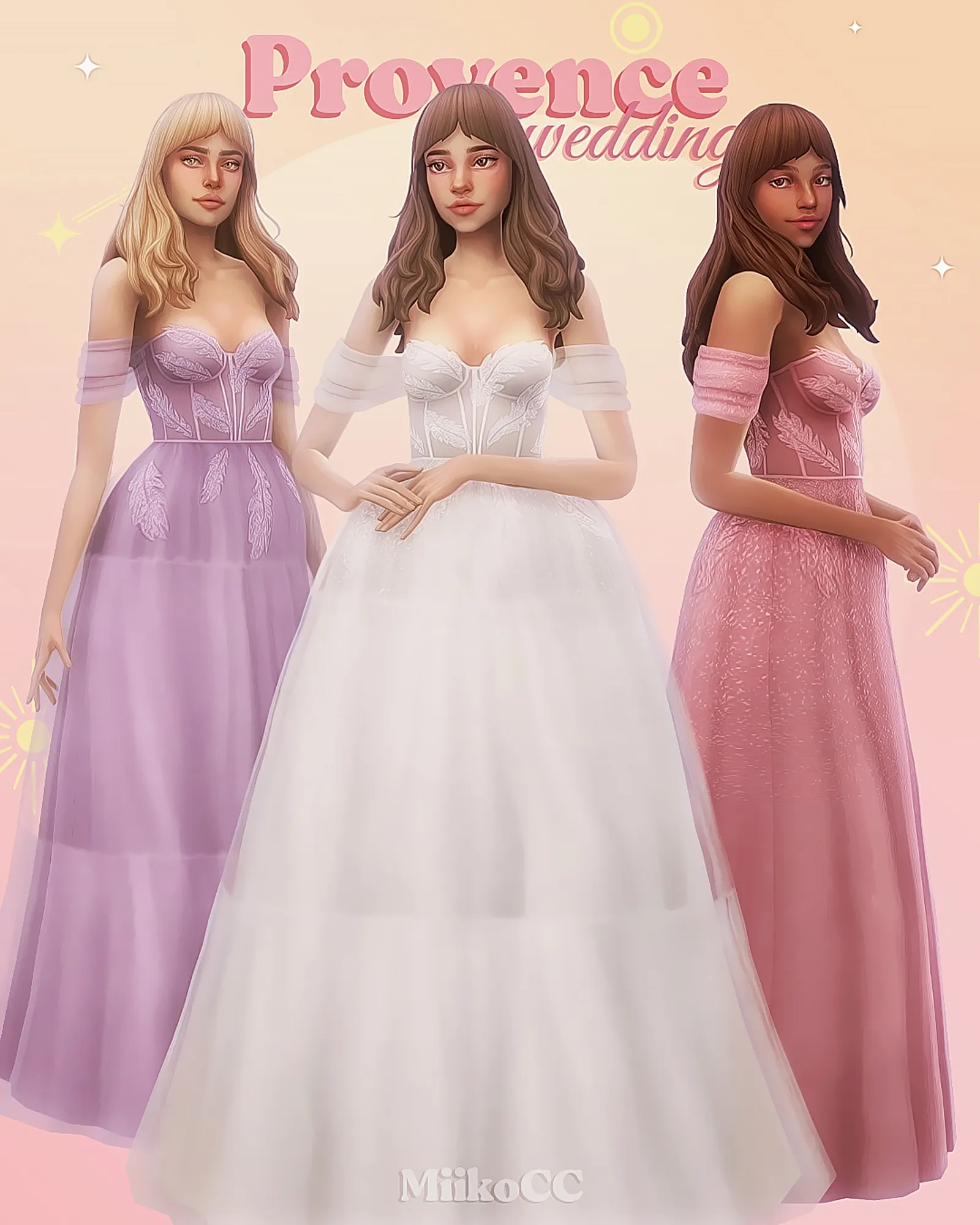 Provence wedding set ~ dresses & hairstyle