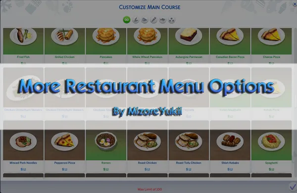 More Restaurant Menu Options