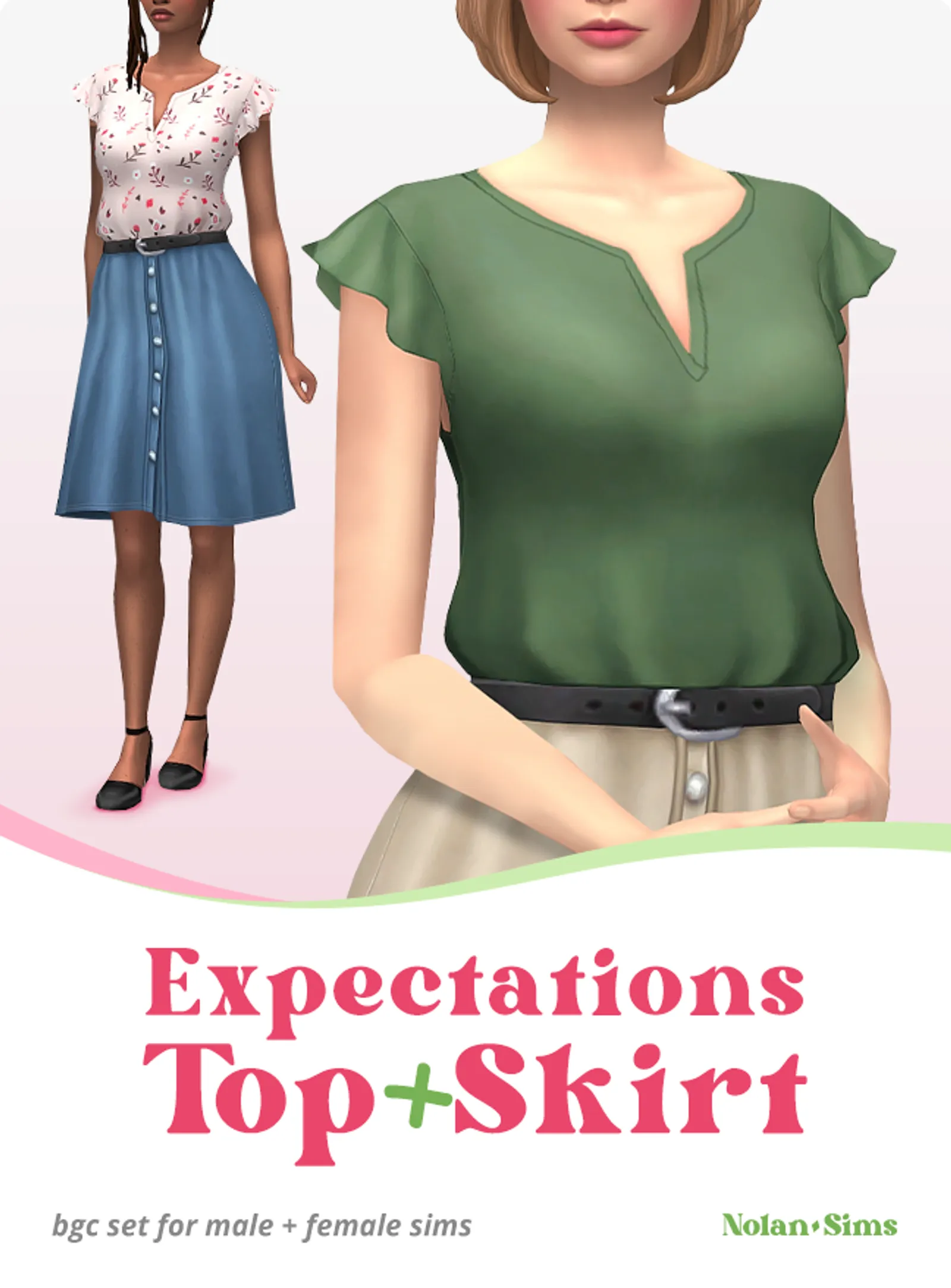 Expectations Top + Skirt Set