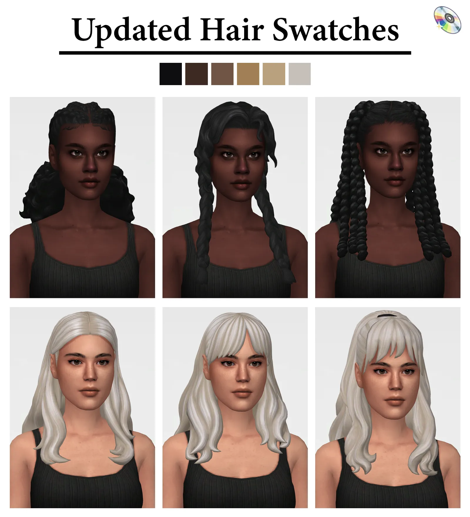 Updated Hair Swatches: