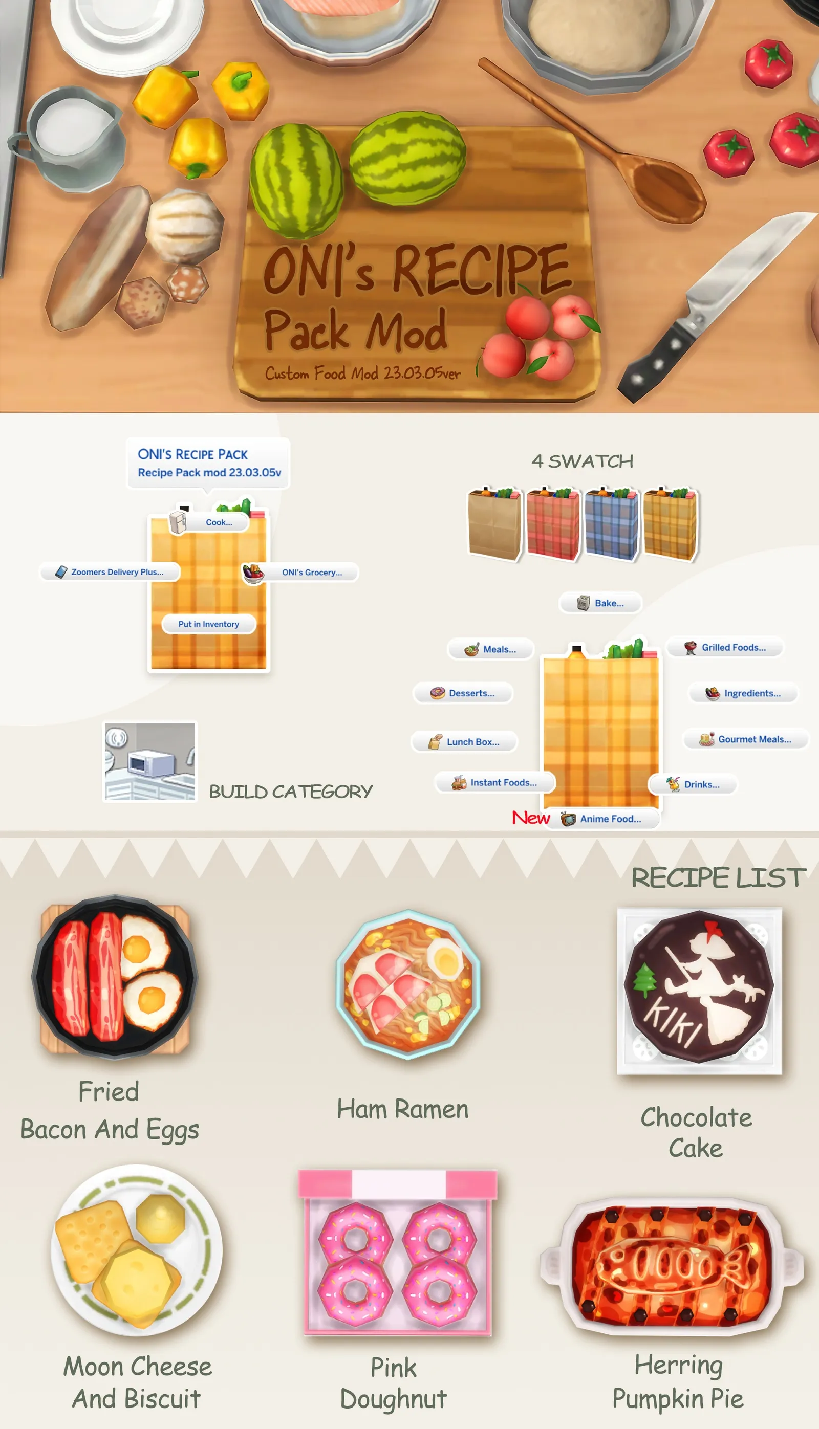 Oni's Recipe Pack_custom food mod_23.03.05