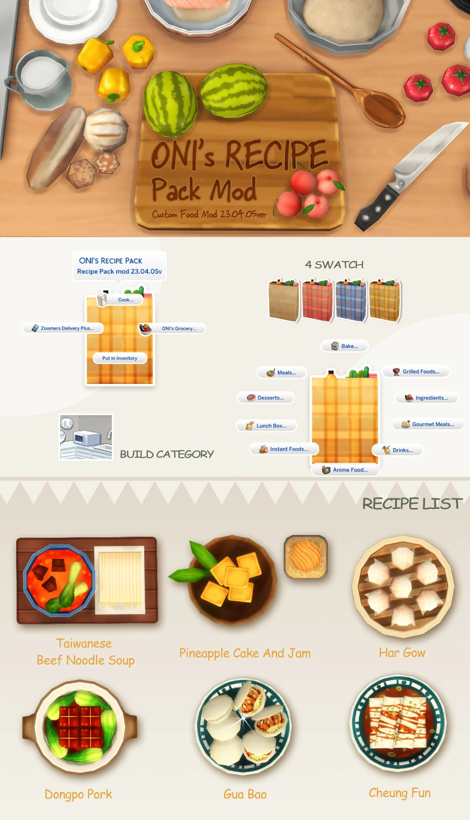 Oni's Recipe Pack_custom food mod_23.04.05