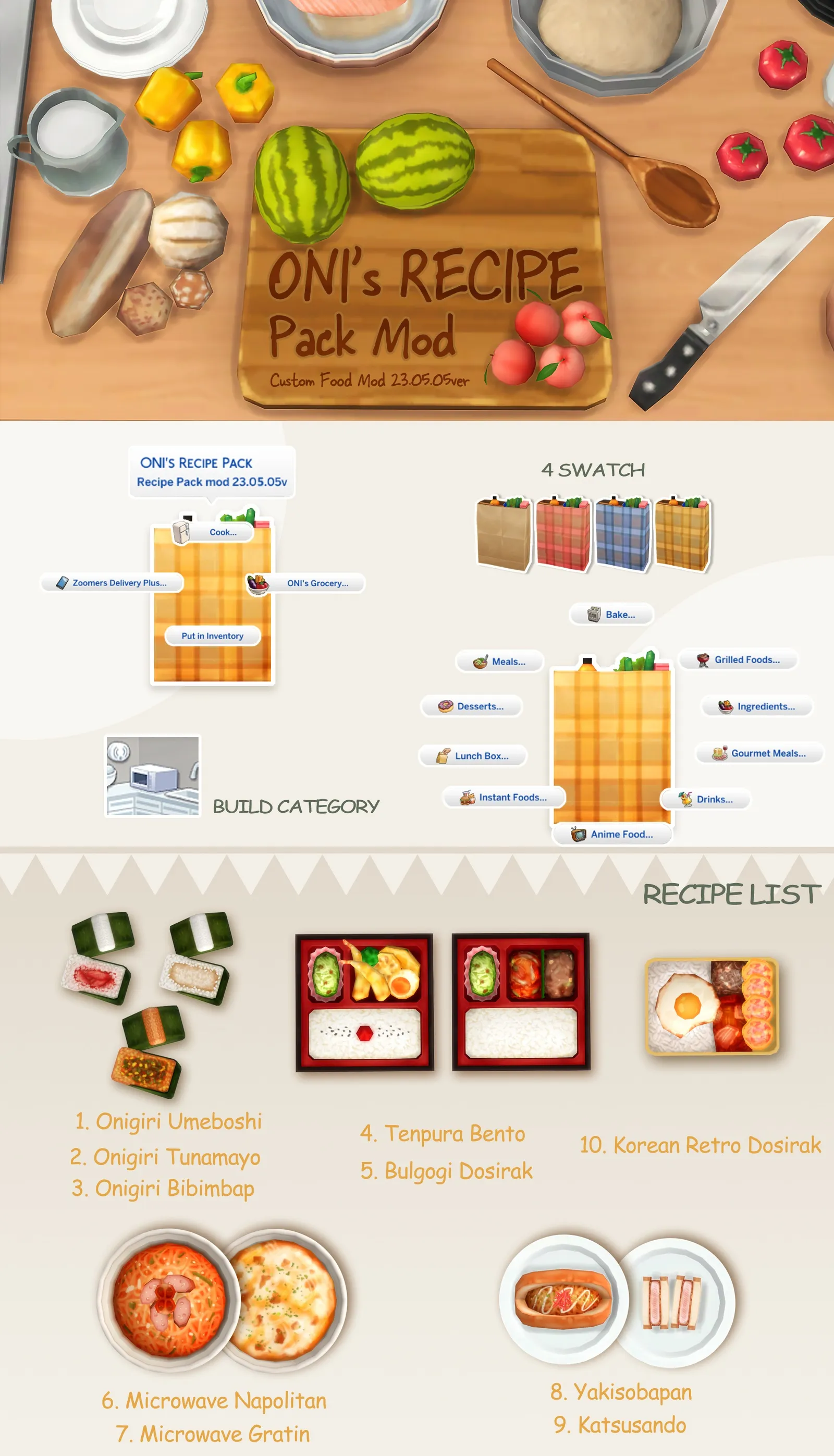 Oni's Recipe Pack_custom food mod_23.05.05