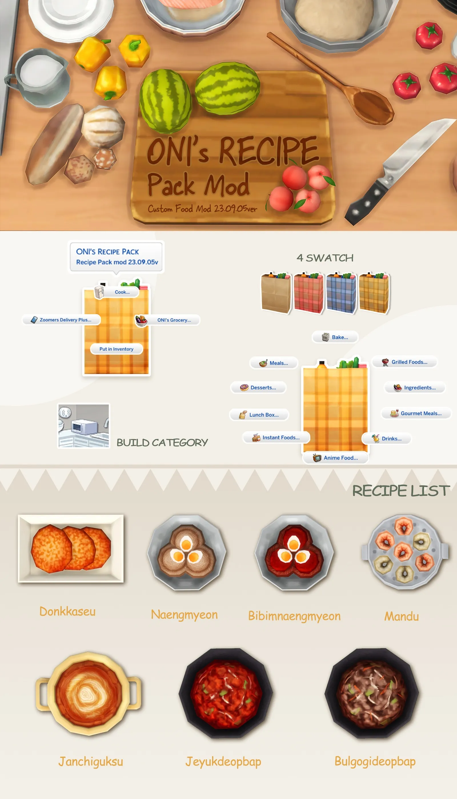 Oni's Recipe Pack_custom food mod_23.09.05