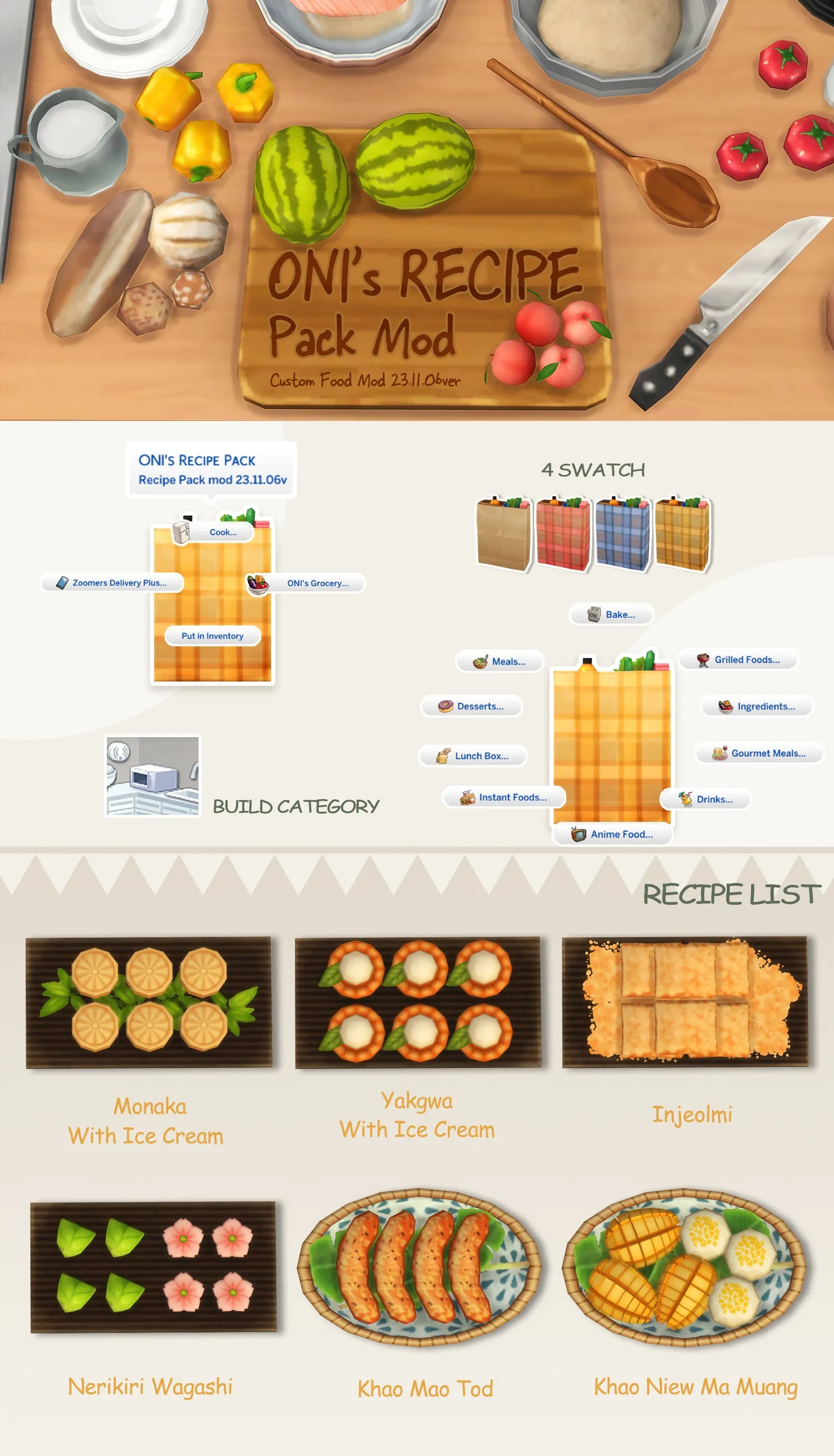 Oni's Recipe Pack_custom food mod_23.11.06