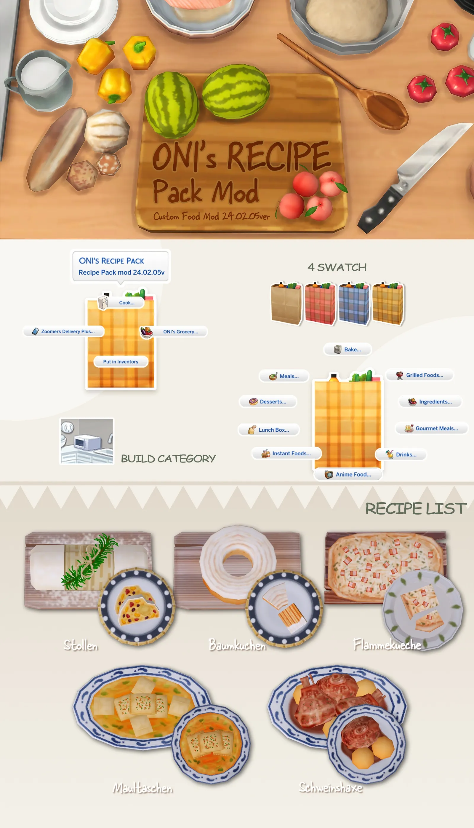 Oni's Recipe Pack_custom food mod_24.02.05