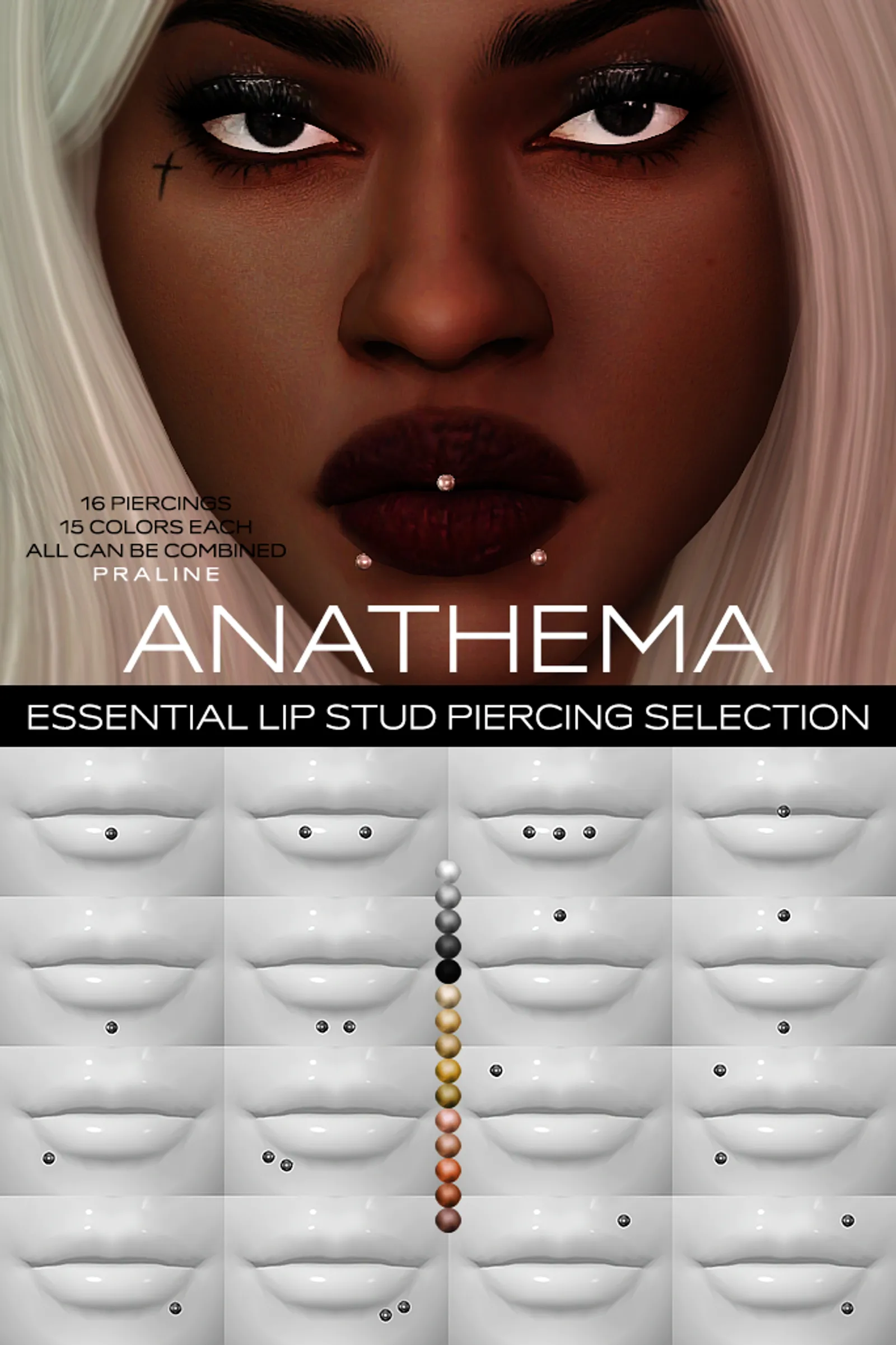 ANATHEMA Lip Stud Piercing Selection