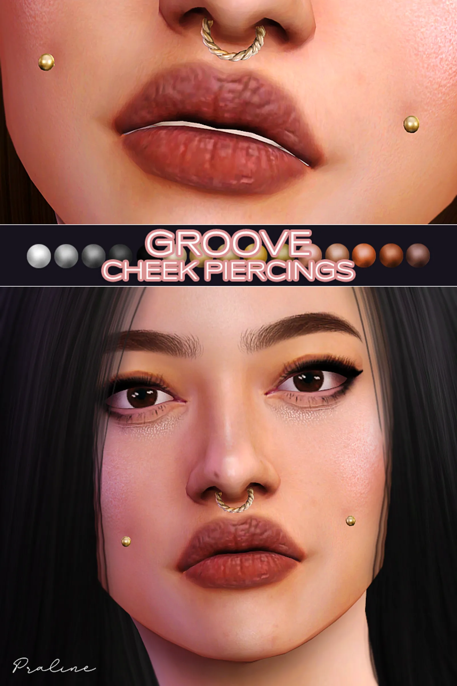 GROOVE Cheek Piercings