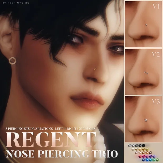 REGENT Nose Piercing Trio 