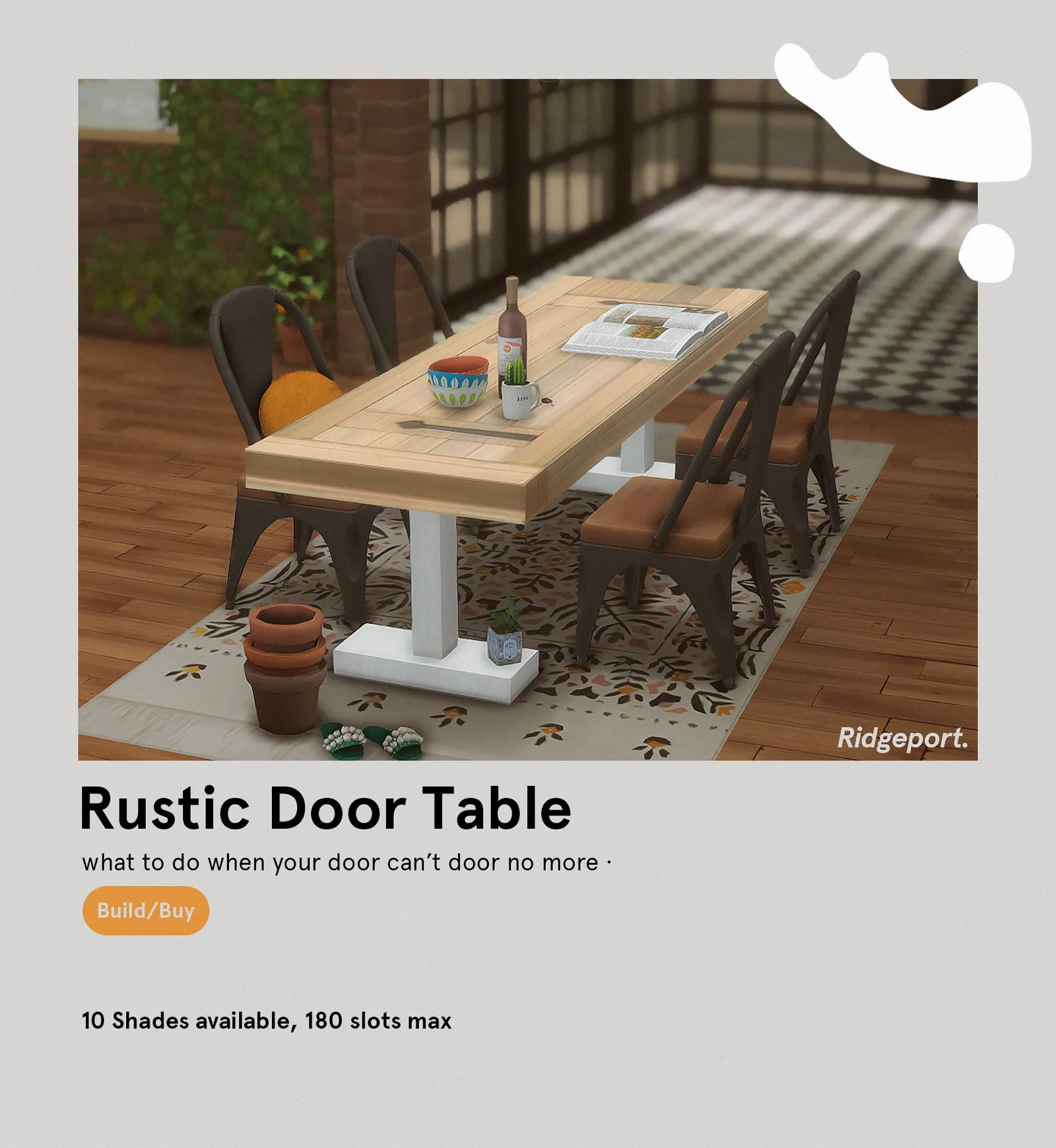 Rustic Door Table •