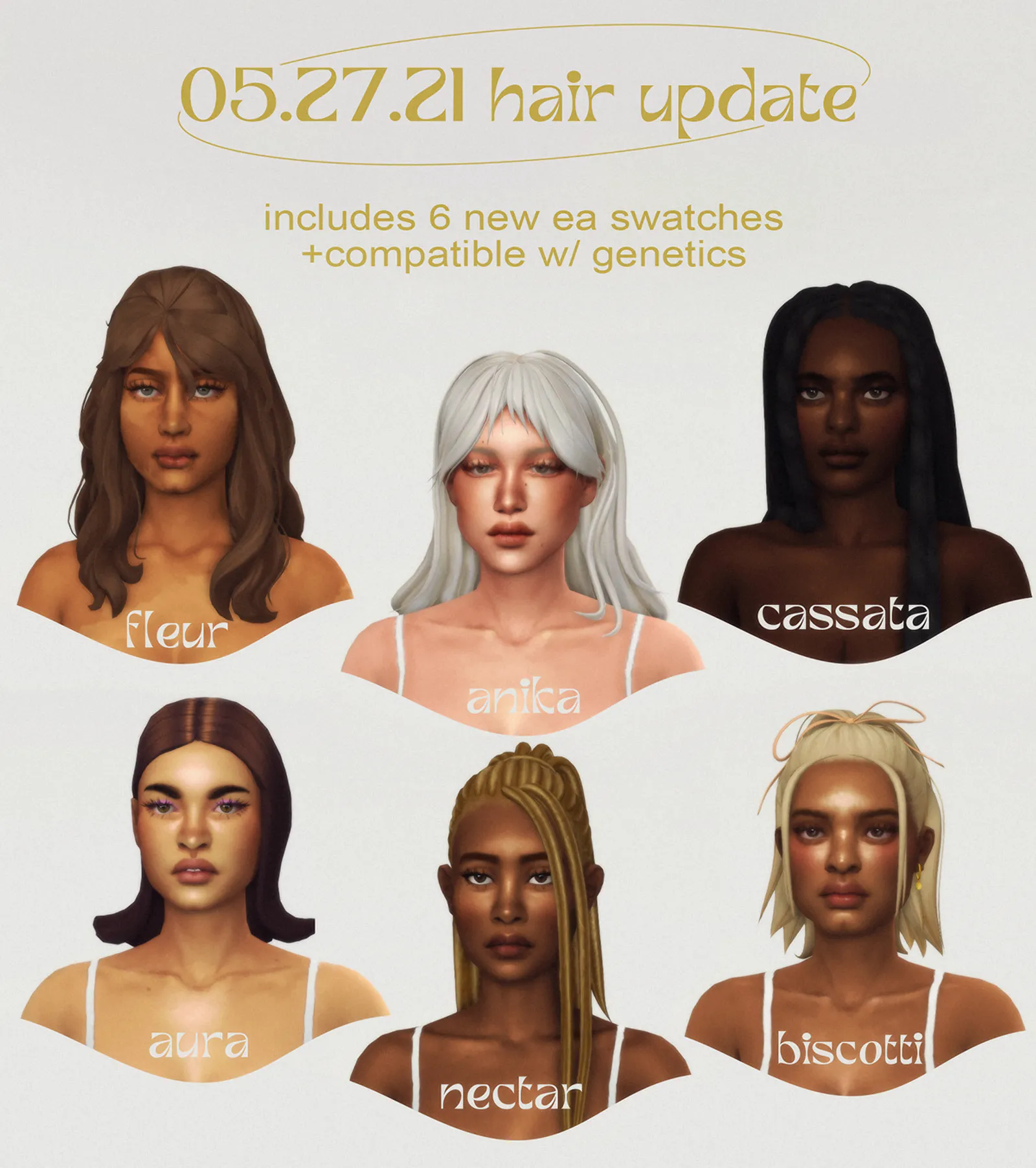 updated hair swatches for 05.27.21?s update