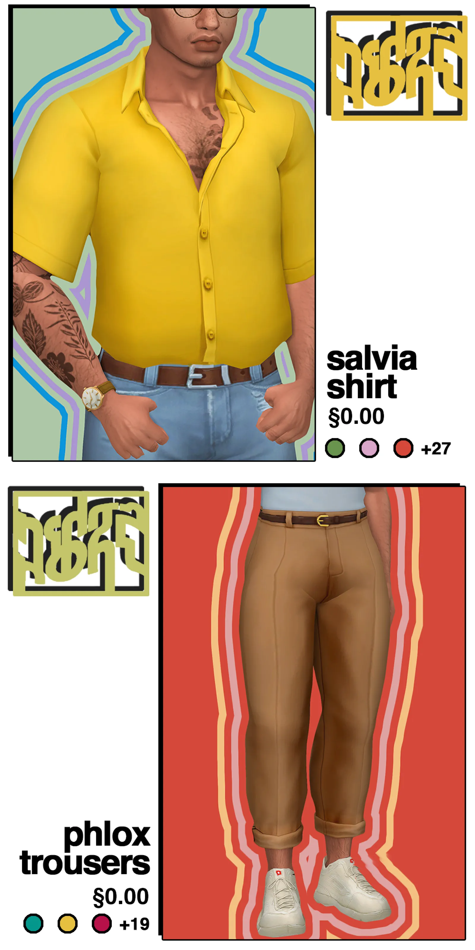 salvia shirt & phlox trousers •