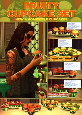 Fruity Cupcake Set - 4 New Custom Recipes