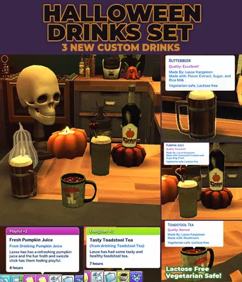 Halloween Drinks Set - 3 New Custom Drink Recipies