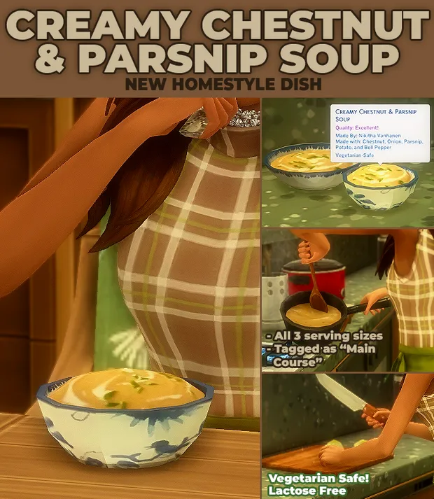 Creamy Chestnut & Parsnip Soup - New Custom Recipe 