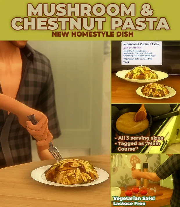Mushroom & Chestnut Pasta - New Custom Recipe 