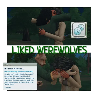 Vampires love their Werewolves Friends' blood