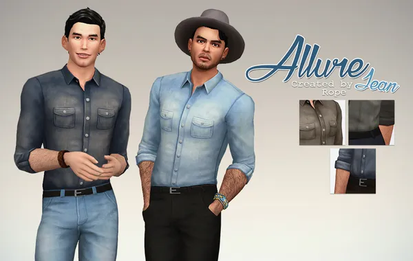 Denim Allure Shirt  for the Sims 4.