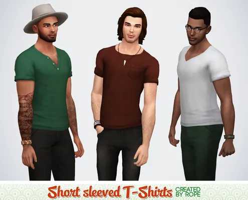 Three Short-Sleeved T-shirts for The Sims 4