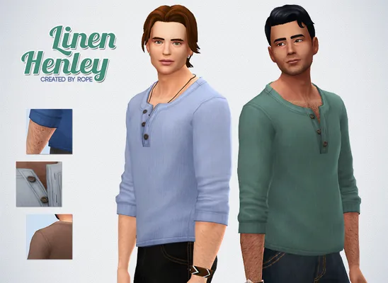 
Linen Henley for the Sims 4
