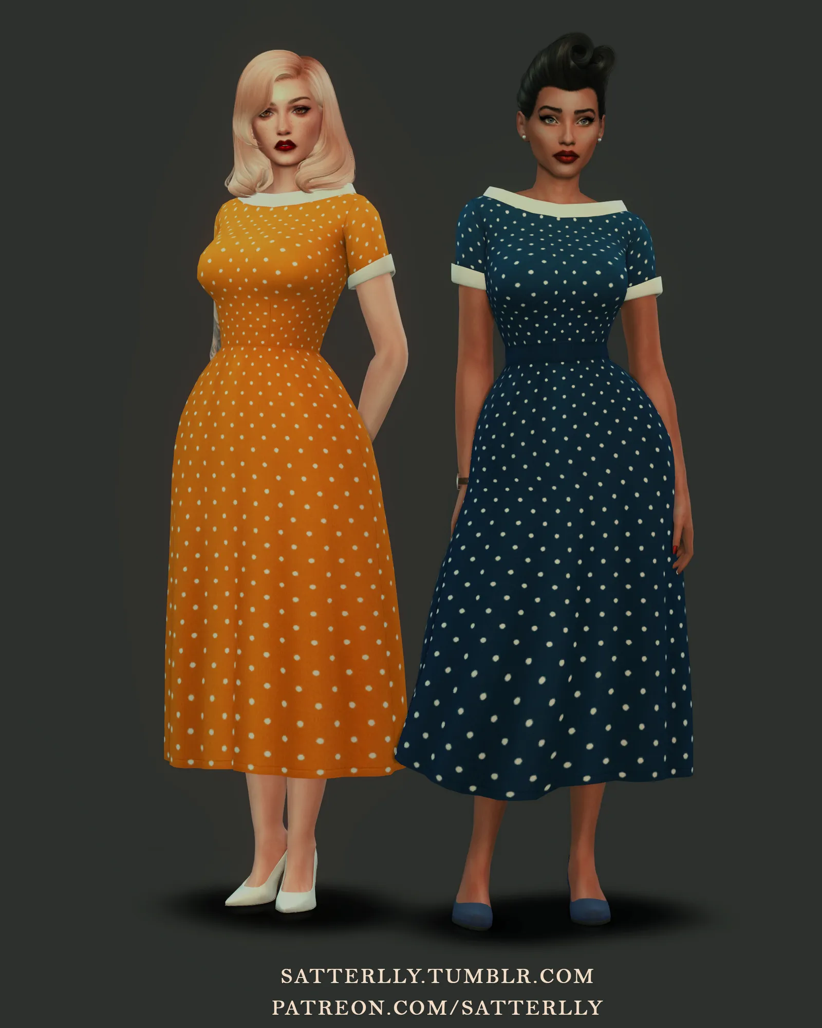 Retro dress - Poppy (polka dot pattern)