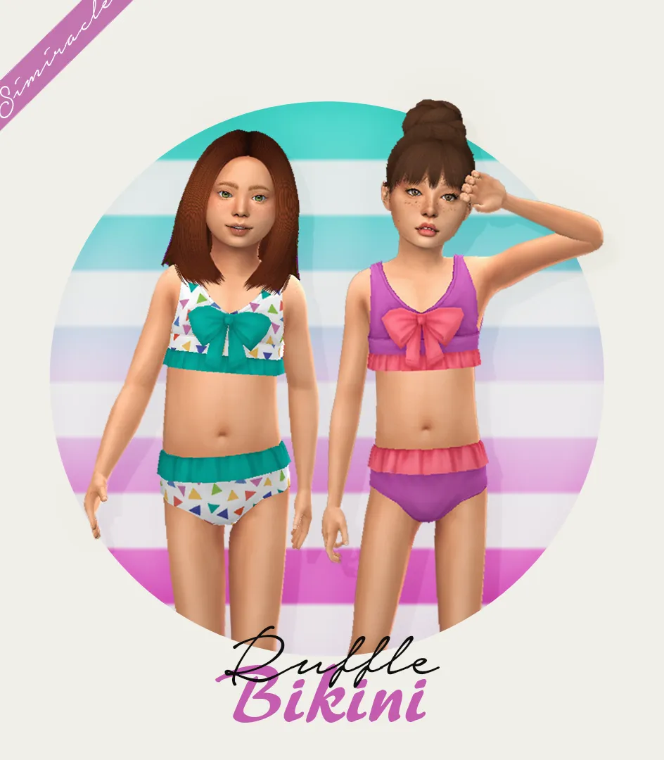 Ruffle Bikini with Bow - Kids Version - 3T4