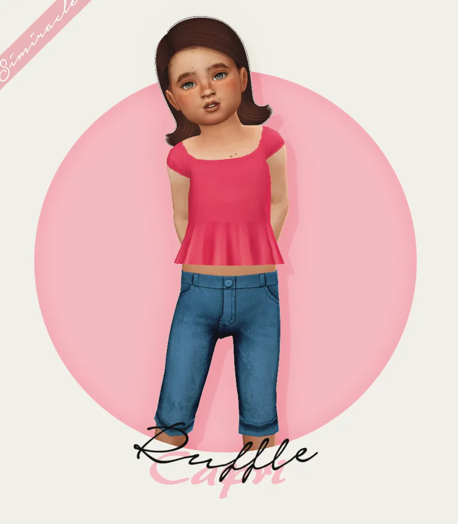 Ruffle Shirt + Capri Jeans - Recolor 