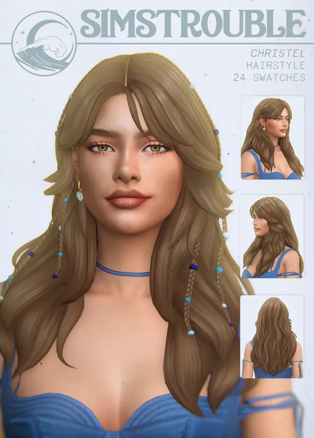 Christen Hairstyle (4 Versions) by simstrouble