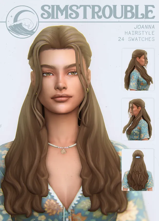 Joanna Hairstyle (4 Versions) by simstrouble