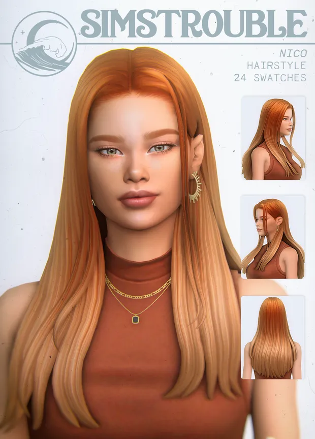Nico Hairstyle (3 Versions) by simstrouble