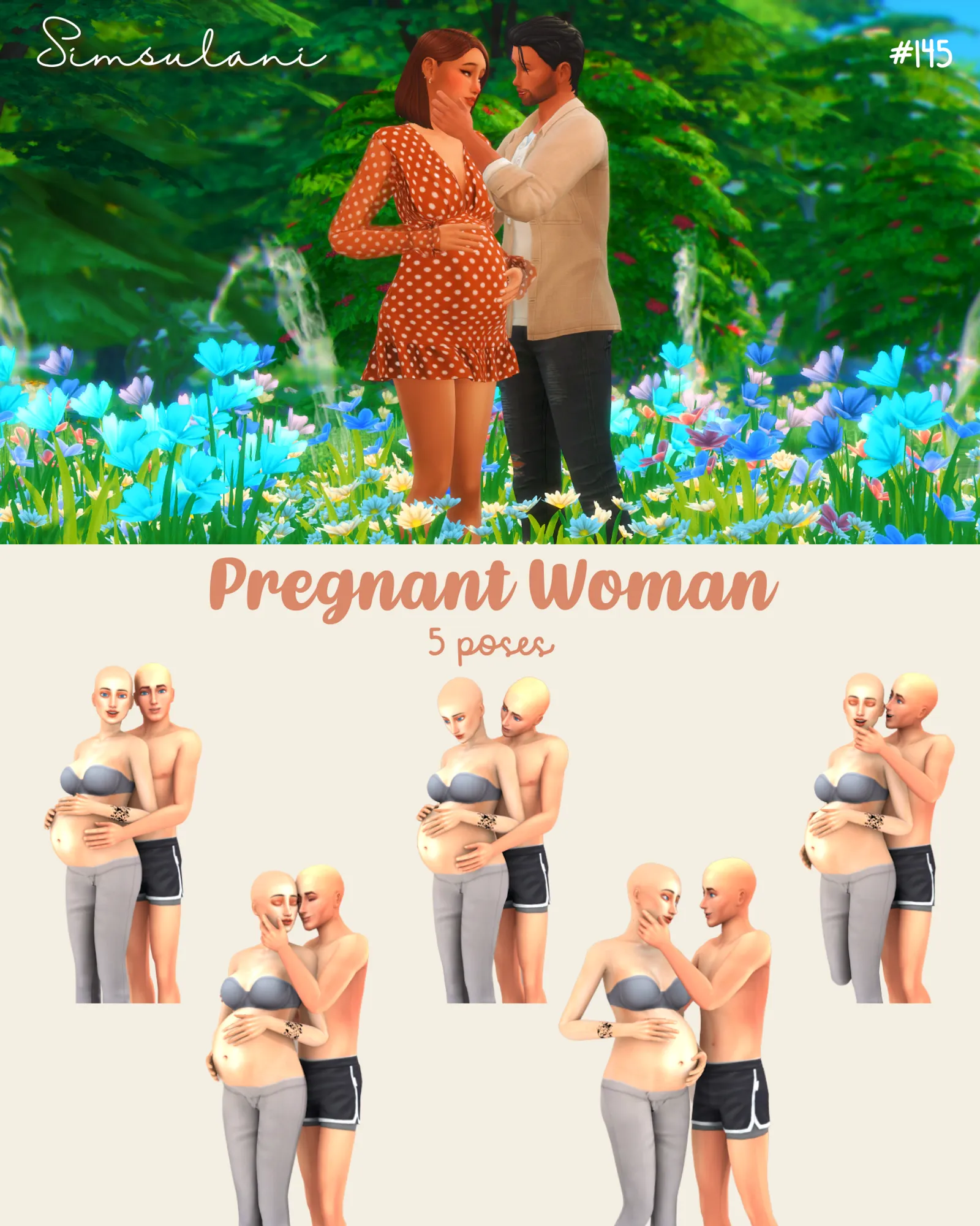 #145 Pose Pack - Pregnant Woman 