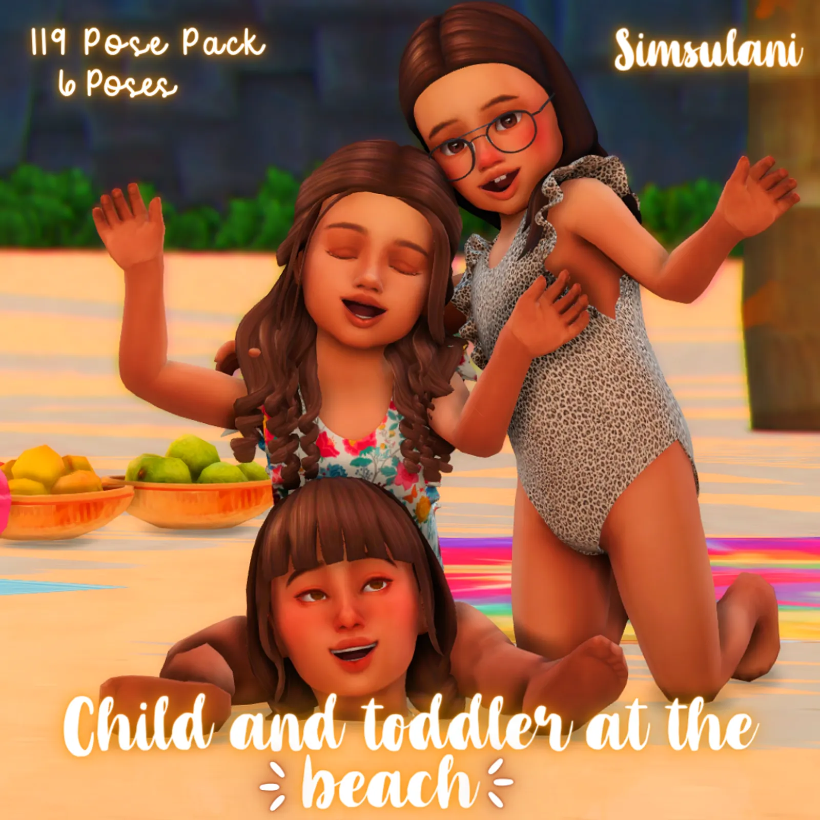 #119 Pose Pack - Child and toddler at the beach
