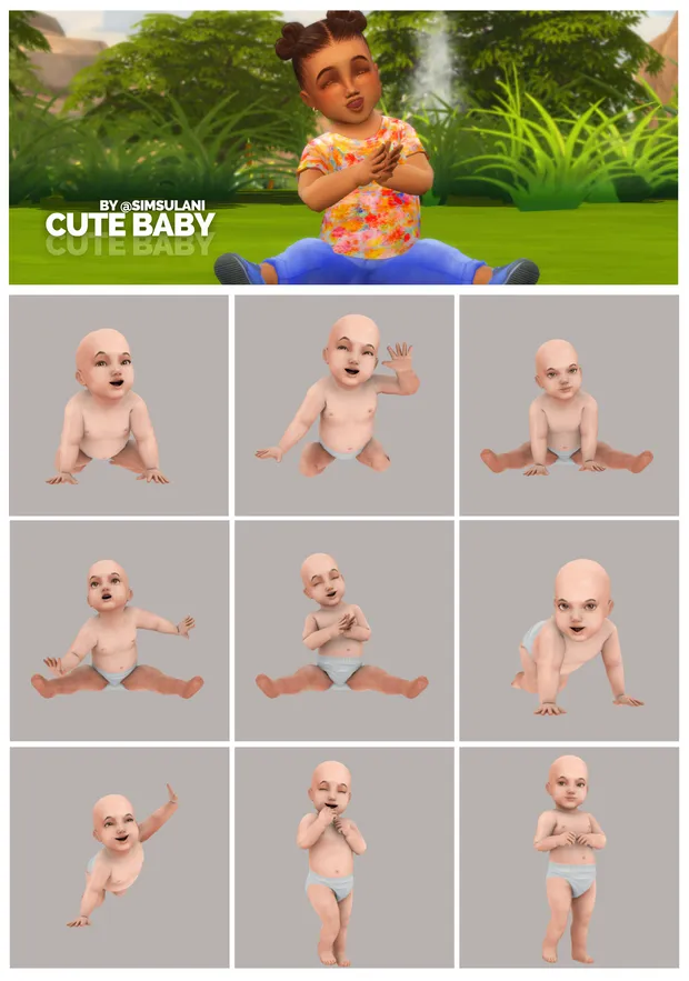 #352 Pose Pack | Cute baby (infant)