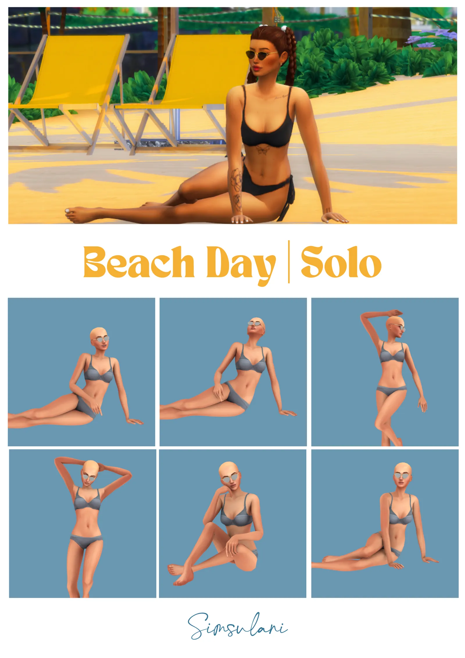 #267 Pose Pack | Beach Day | Solo (free 10 august) 