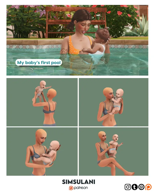 #372 Pose Pack | My baby's first pool 
