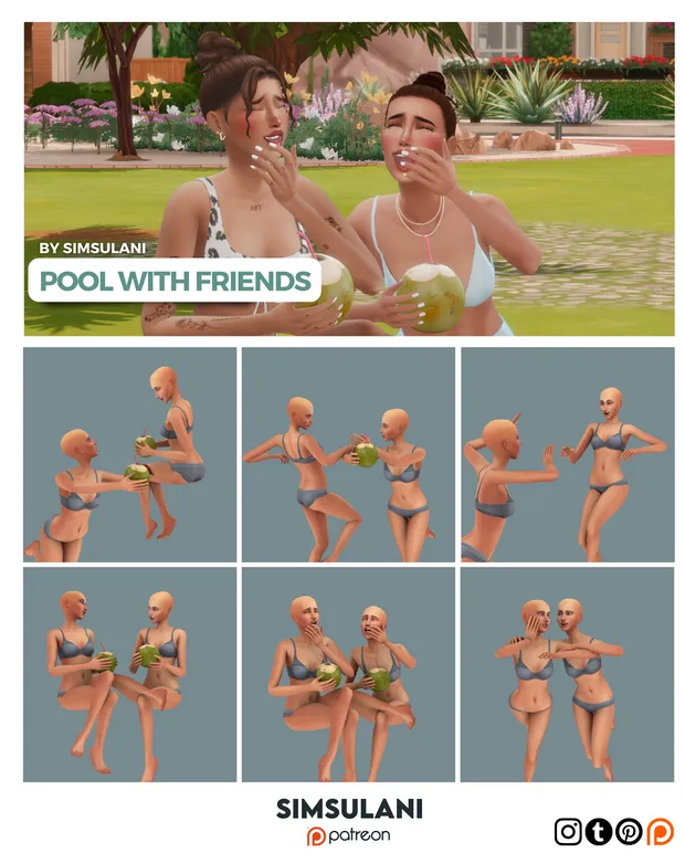#373 Pose Pack | Pool with friends 