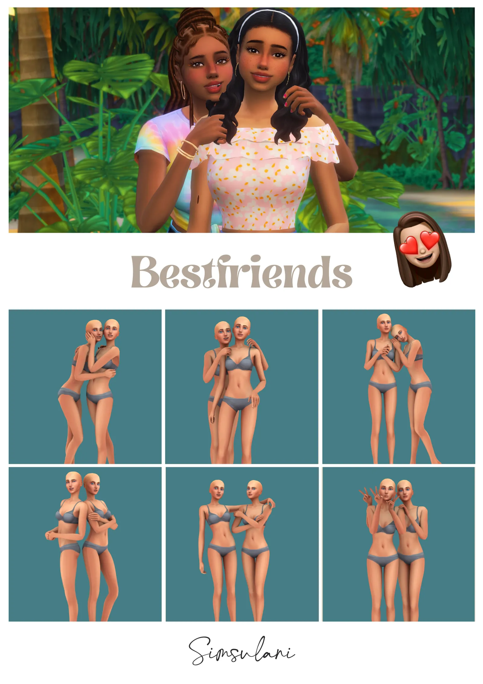#262 Pose Pack - Bestfriends Poses (teen and adult) 