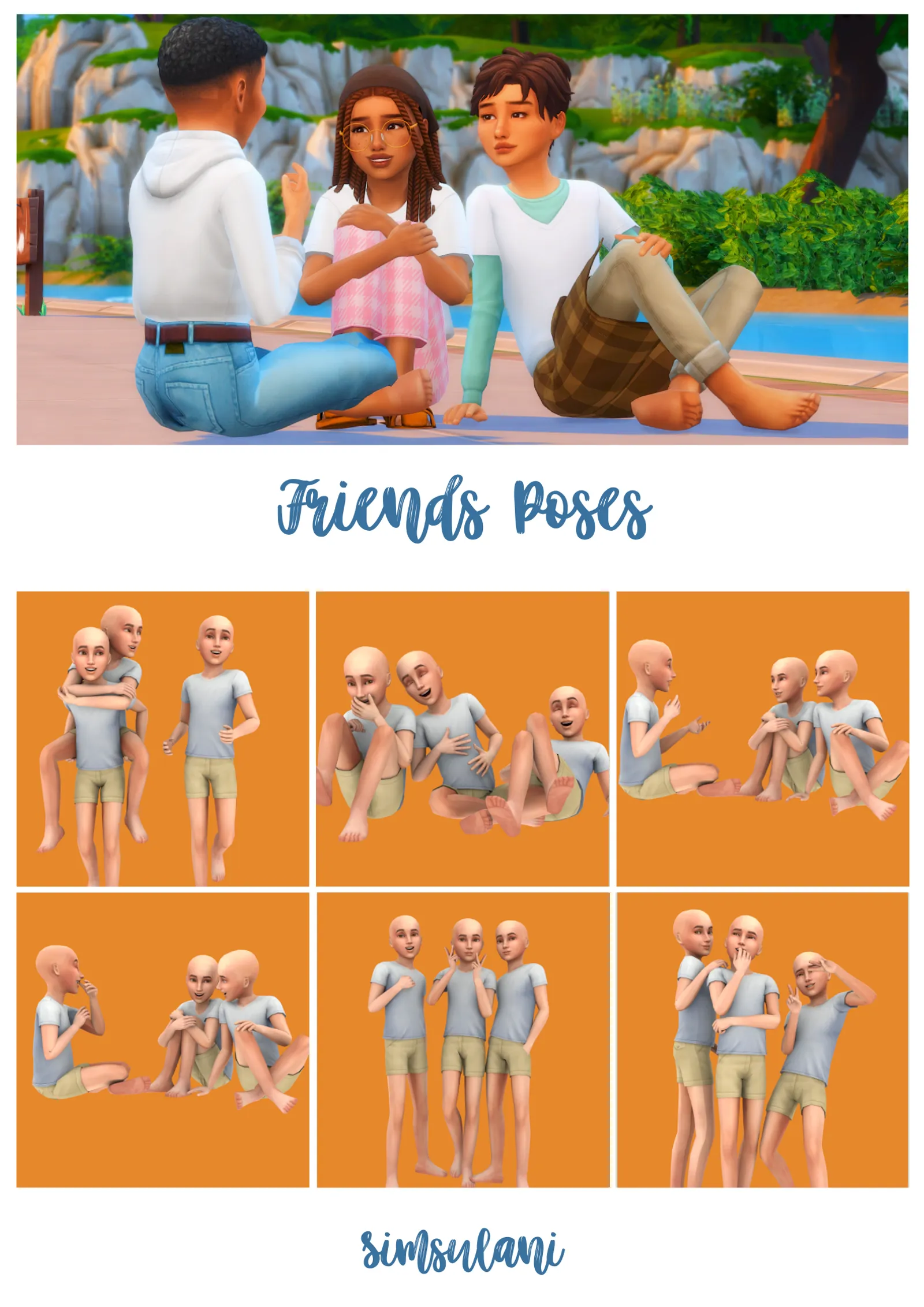 #243 Pose Pack - Friends Poses Children (free 8 June) 