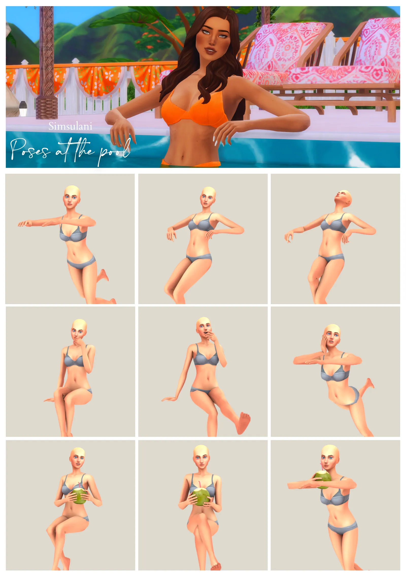 #218 Pose Pack - Poses at the pool