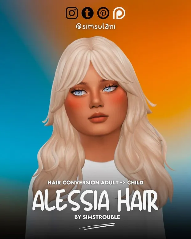 #HAIR CONVERSION #3 | ALESSIA HAIR BY SIMSTROUBLE (FREE) 