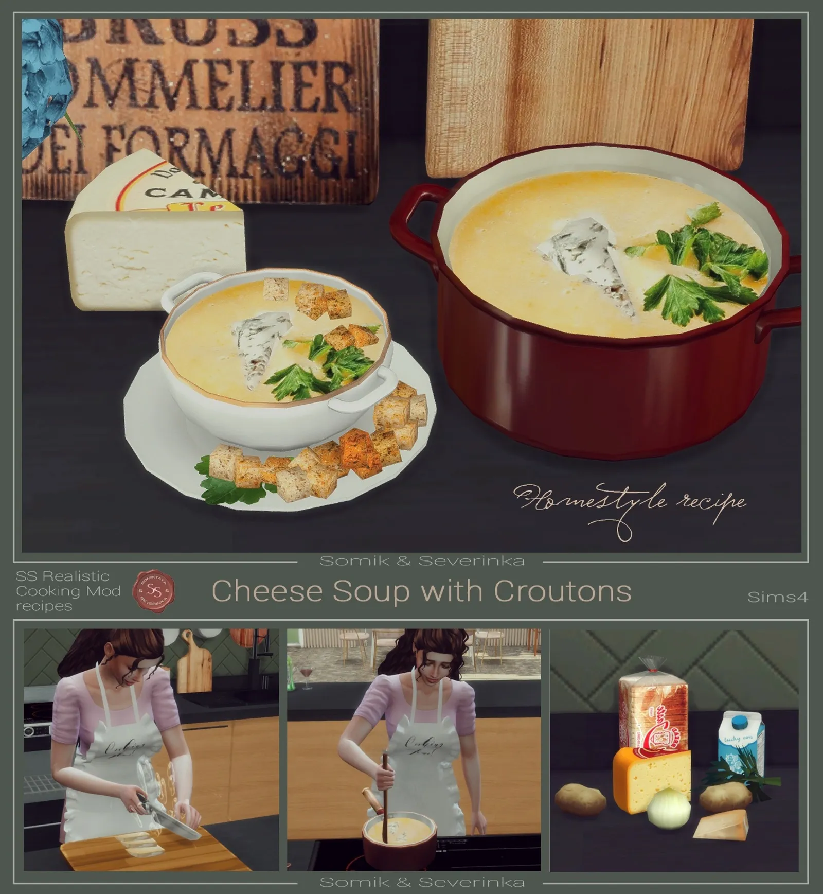 Cheese Soup with Croutons