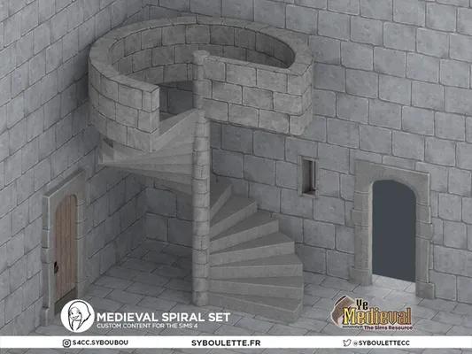 [DOWNLOAD] Medieval spiral stairs & bathroom (TSR)