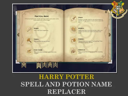 Harry Potter Spell and Potion Name Replacer