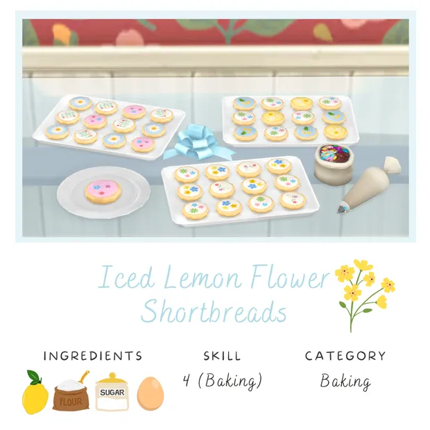 🌸 Iced Lemon Flower Shortbreads 🌸 