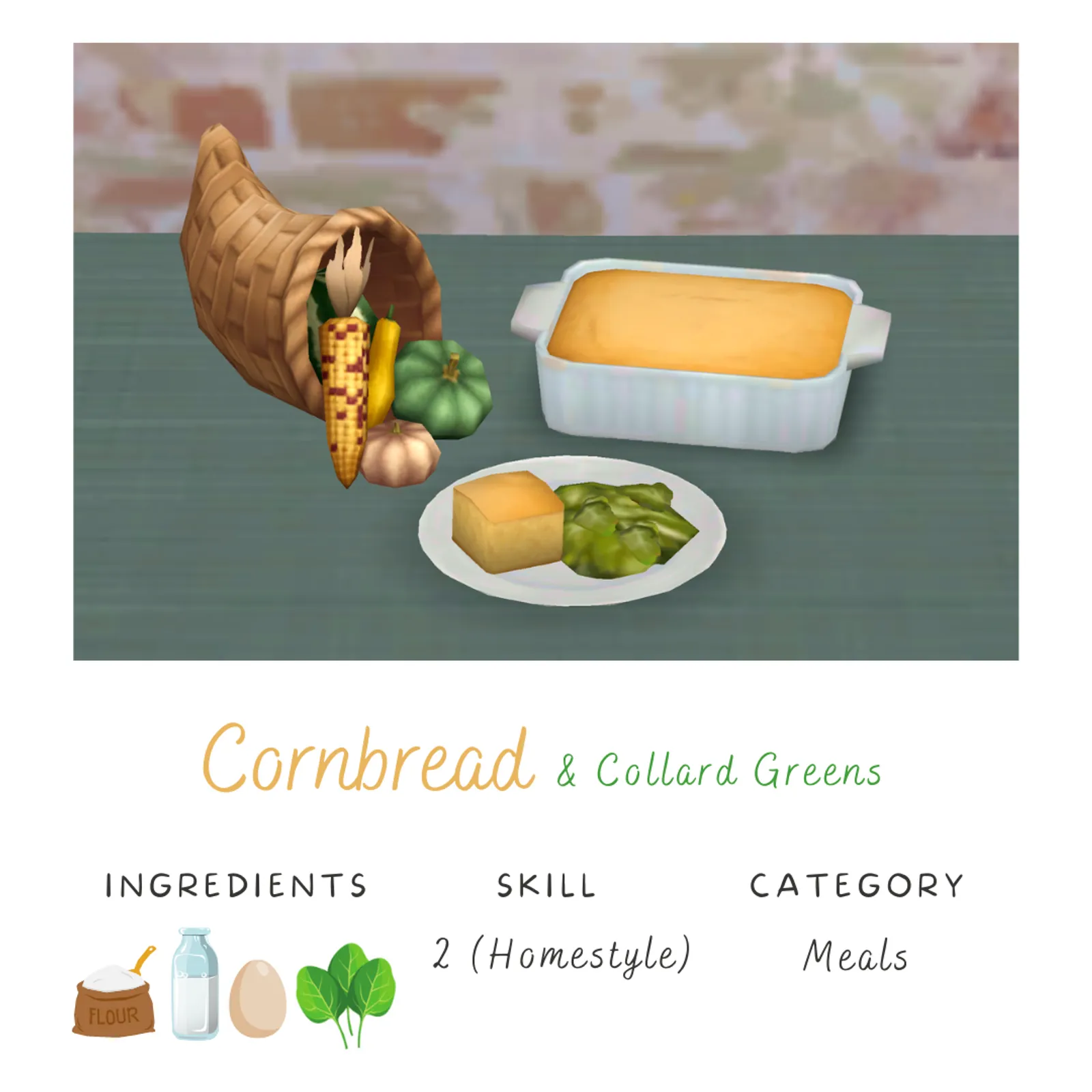 Cornbread (& collard greens)