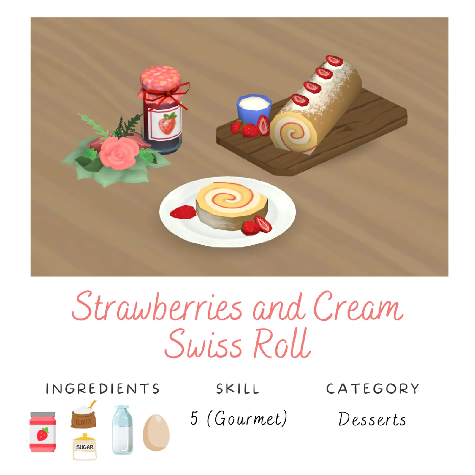 Strawberries & Cream Swiss Roll