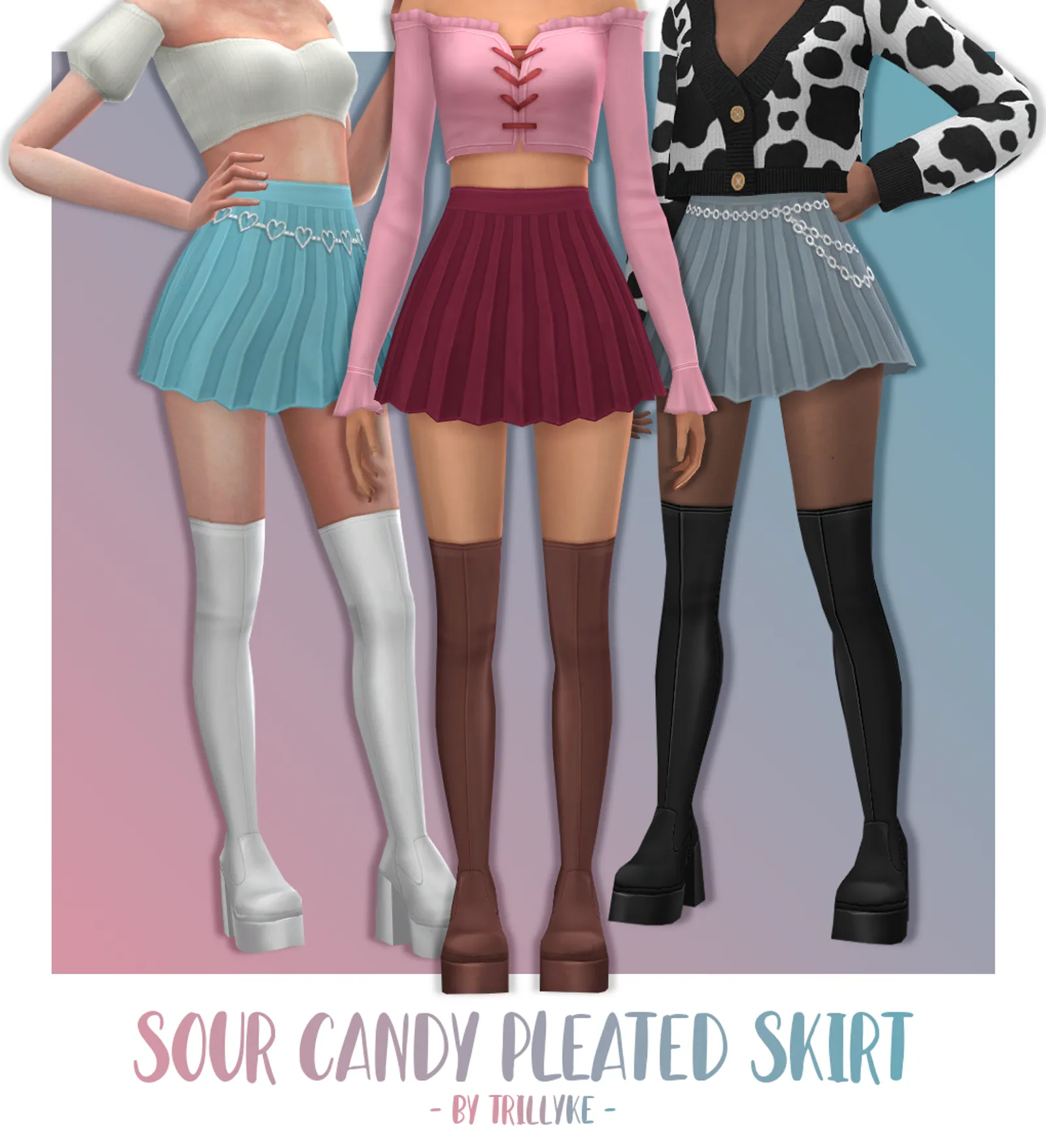 Sour Candy Pleated Skirt