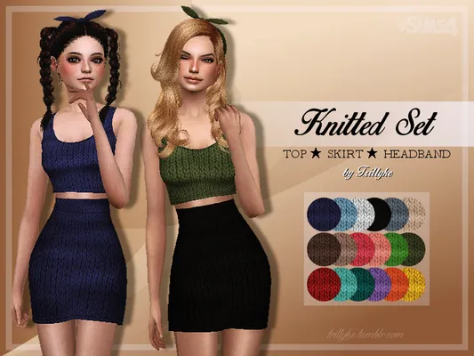 Knitted Set (Top 

  Skirt 



 Headband)