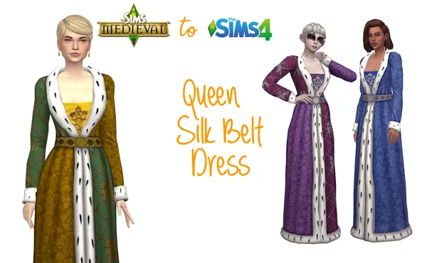TSM to TS4: Queen Silk Belt Dress